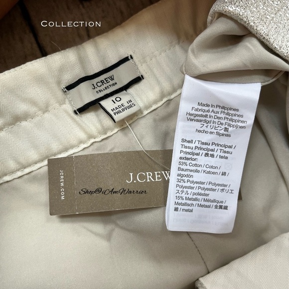 J.Crew Collection NWT metallic silver straight leg pants *shop@iamwarrior - Picture 15 of 16